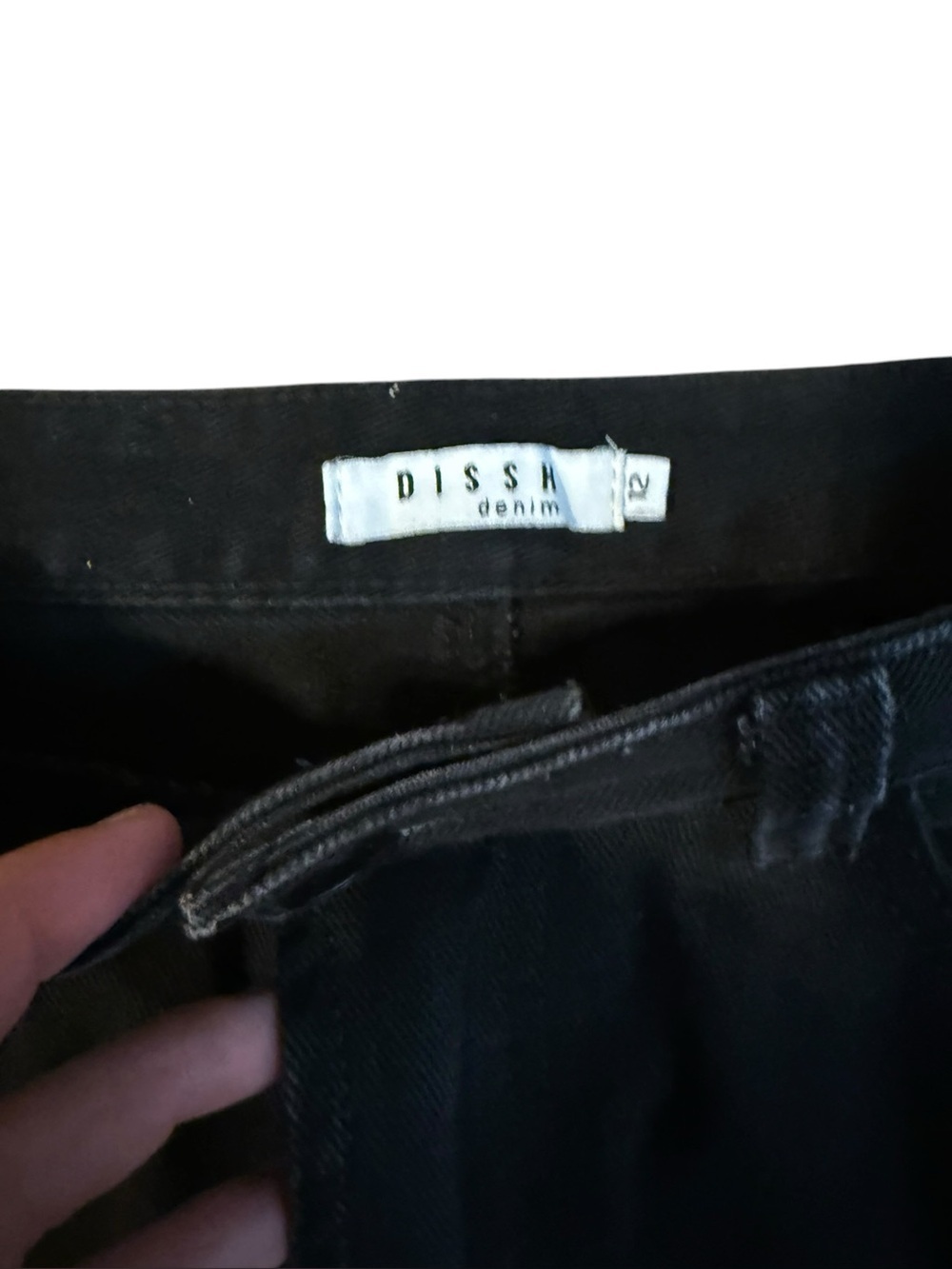DISSH Midi Black Denim Skirt Size 12 - Picture 3 of 3
